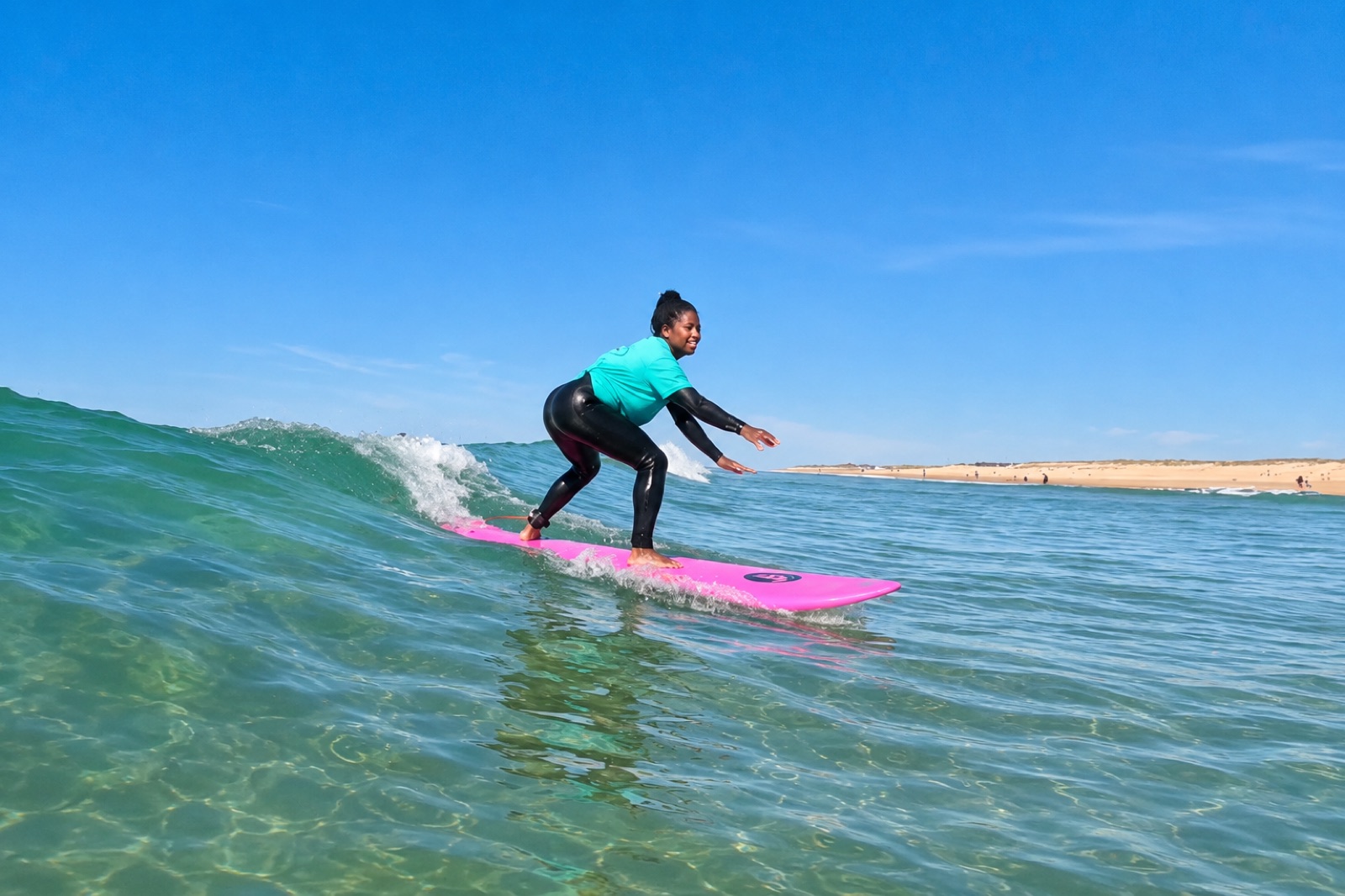 Surfers on a Hossegor beach